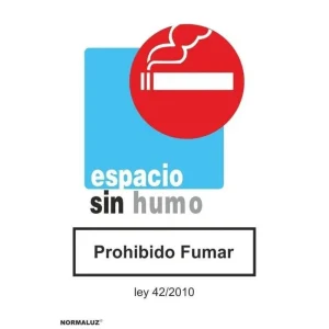ADHESIVO TRANSPARENTE PROHIBIDO FUMAR ESPACIO SIN HUMO