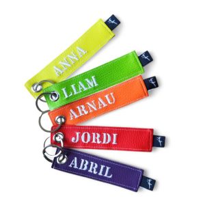 Llavero de Polipiel con Nombre Bordado